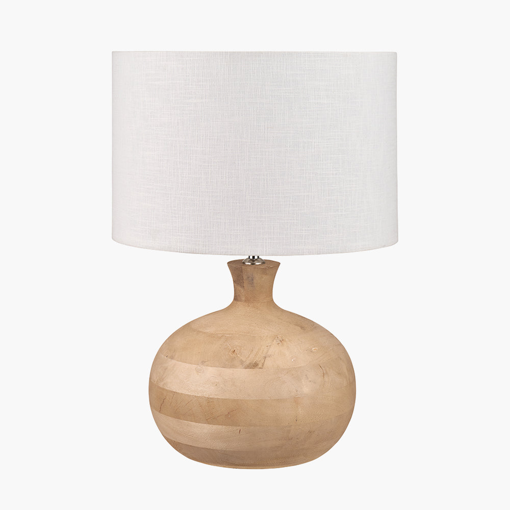 Kiah Natural Mango Wood Round Table Lamp - Base Only